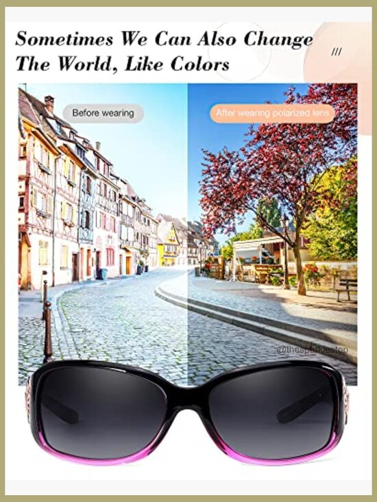 Polarized Sunglasses with Butterfly Decoration, UV400 Protection, Plastic Frame main image 5